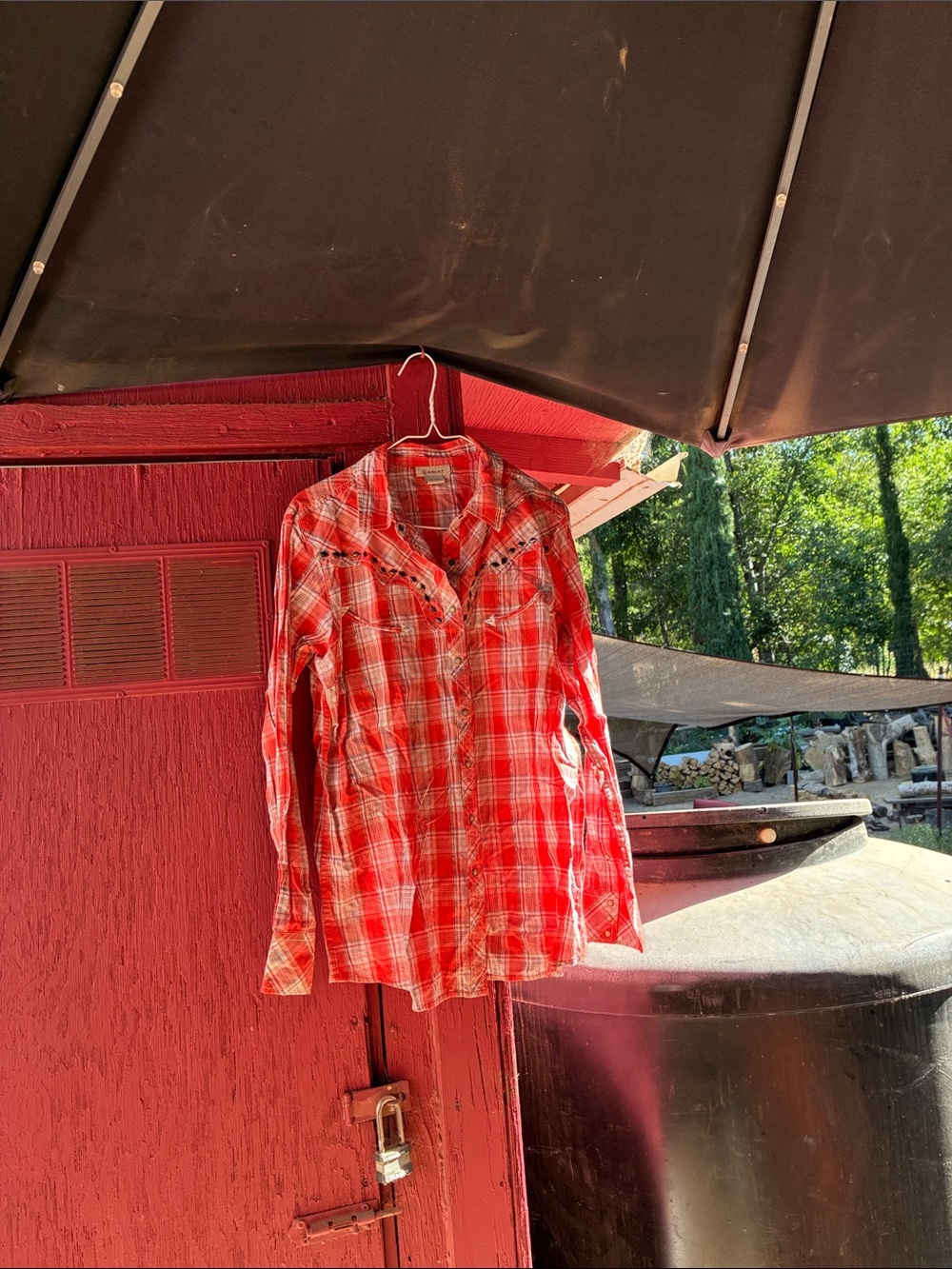 Ariat Red Plaid Snap-Front Western Shirt